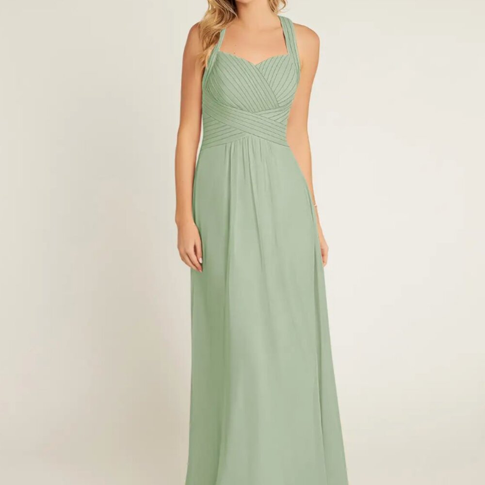 Azazie Claudia dress, Dusty Sage (Size 16)